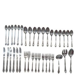 Rogers Stanley Roberts Auberge Flatware 36 Pc Mixed Replacement Set Stainless